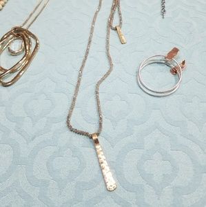 Multi strand beaded necklace with earrings